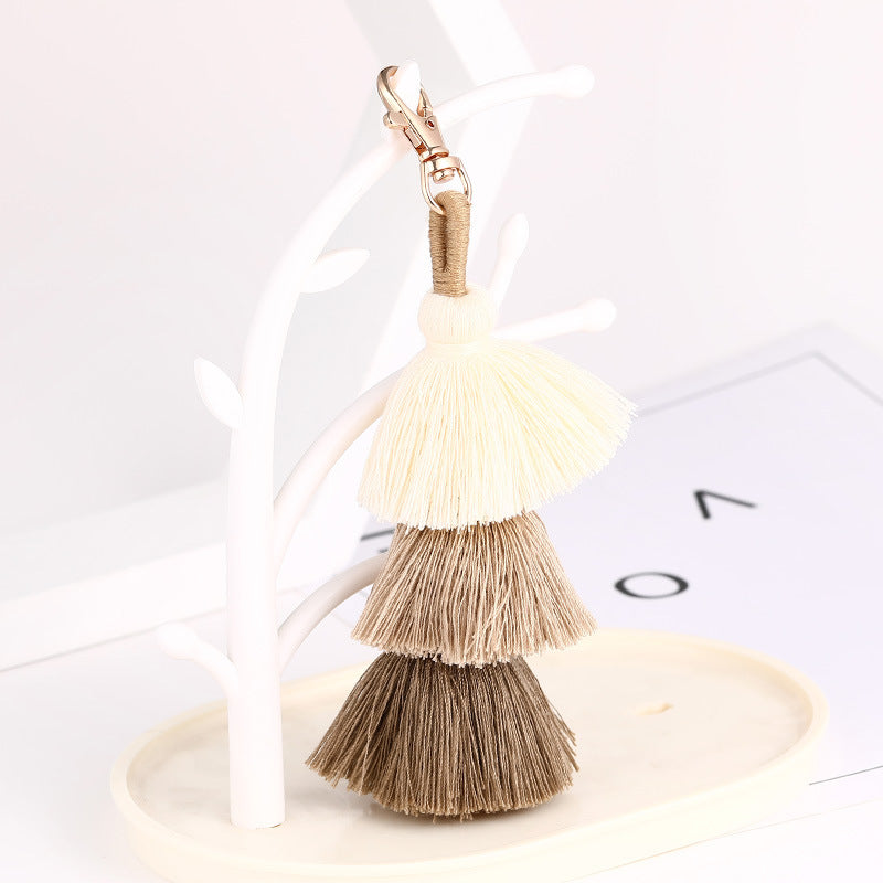 Wholesale Bohemian Tassel Cotton Thread Keychains